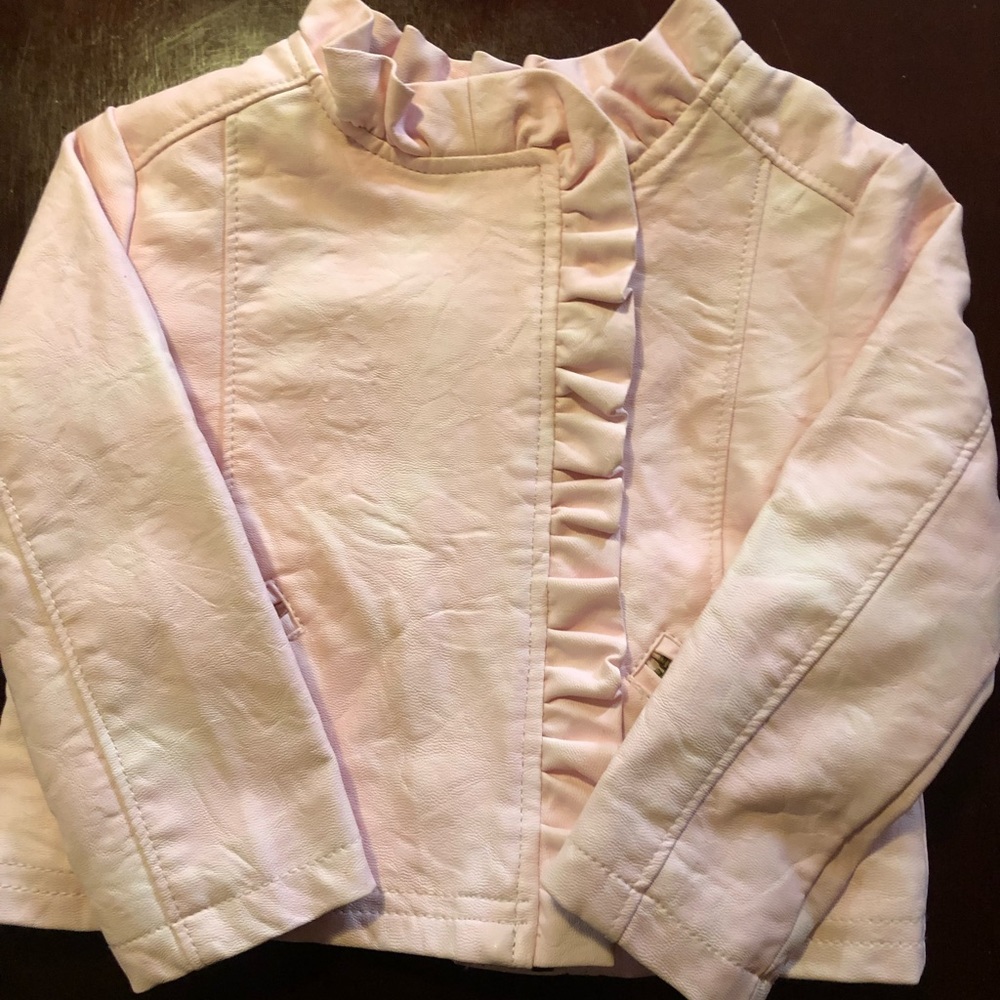 Adorable tie dye pink leather jacket